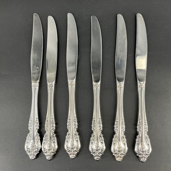 Vintage Oneida Community Stainless BRAHMS Set of 6 Knives - Picture 12 of 16